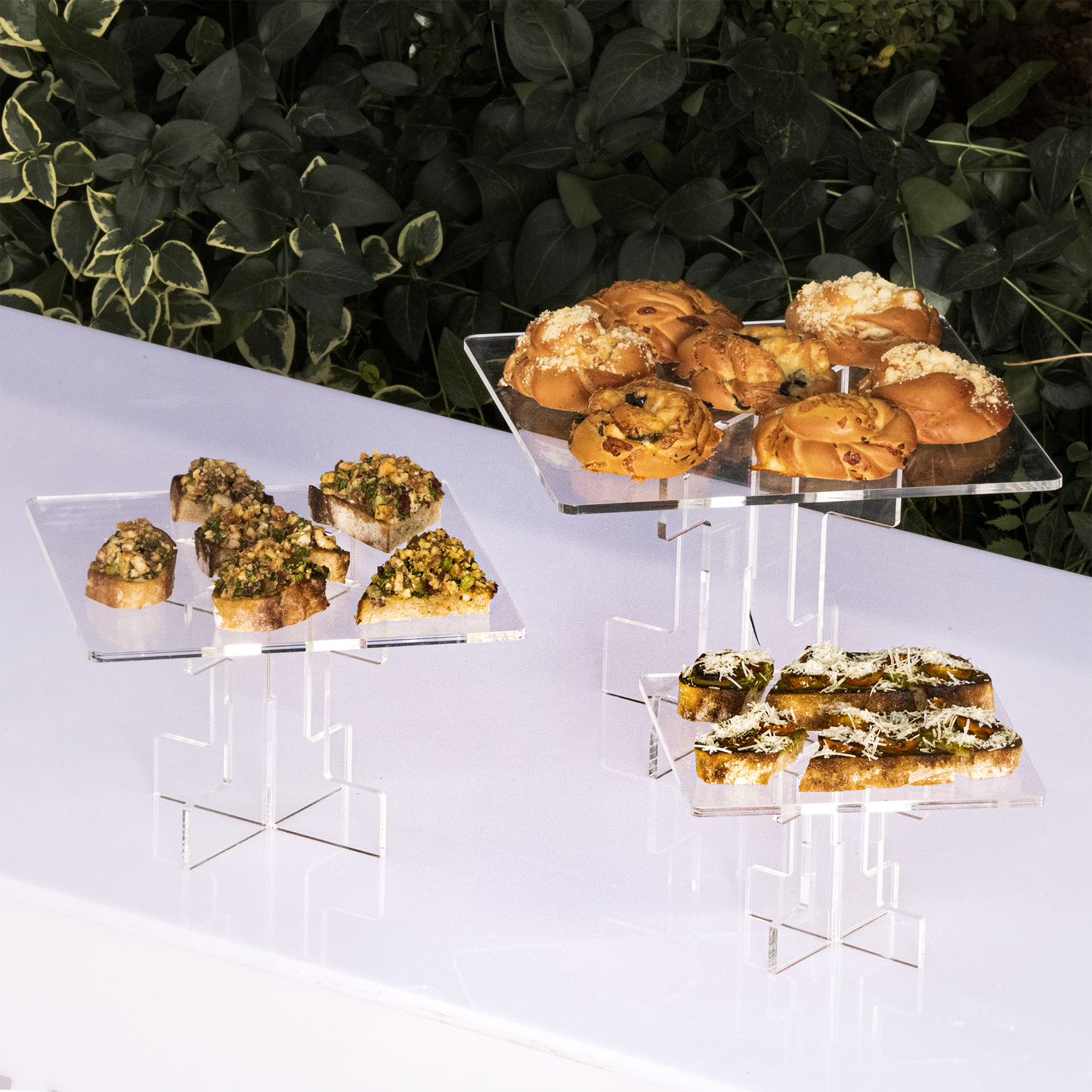 Square food riser set