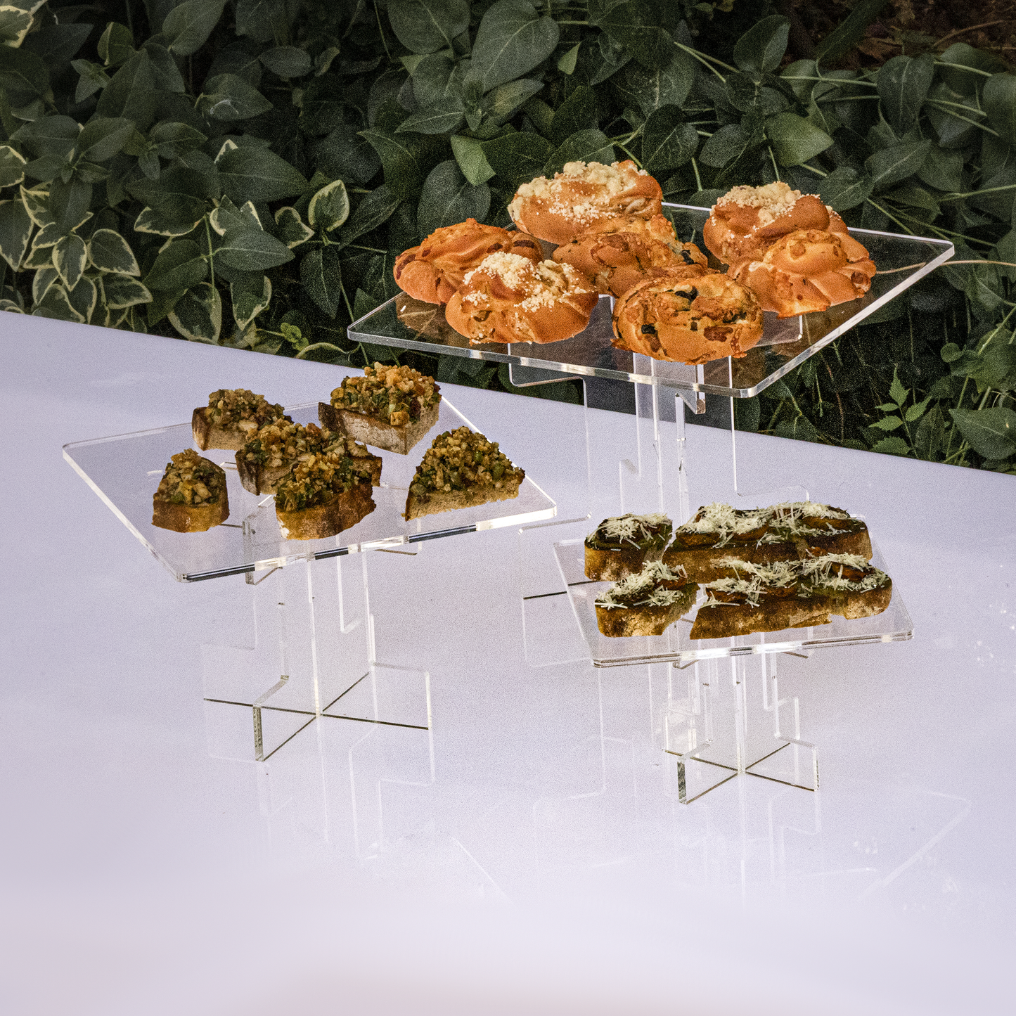 Square food riser set