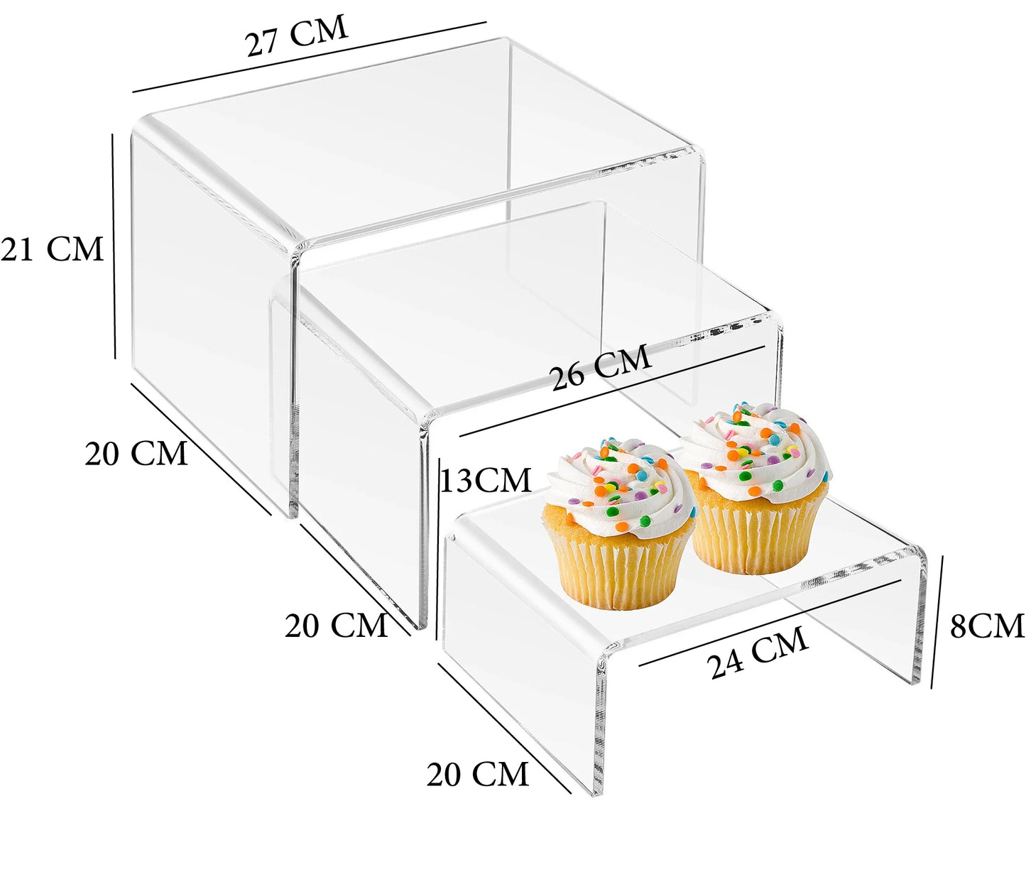 U shaped acrylic risers