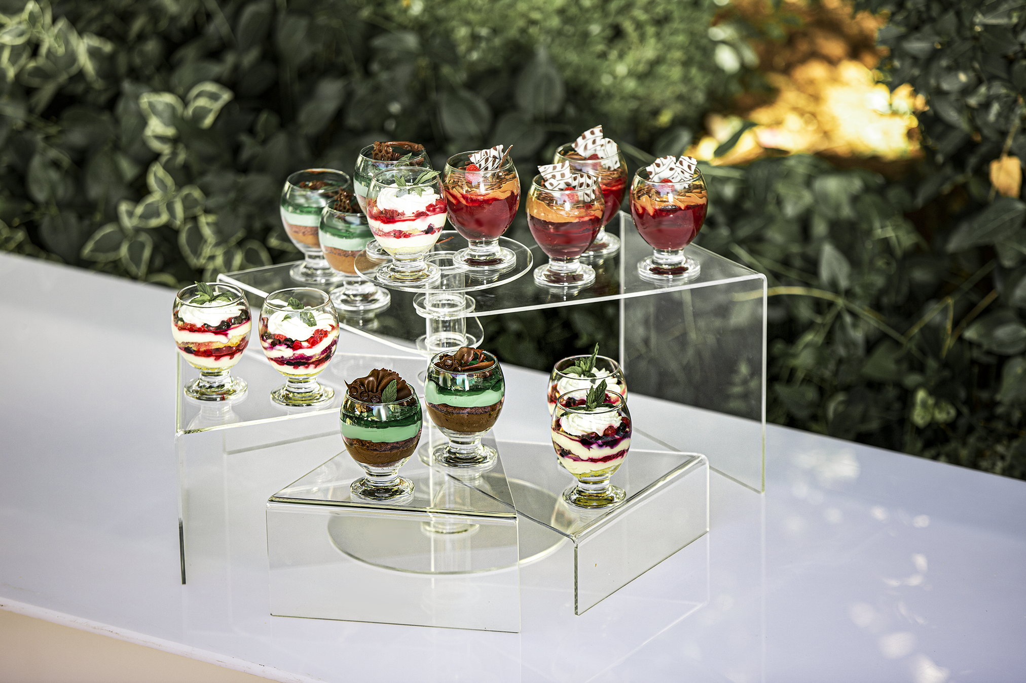 Circular Event Riser 5 tiers circular food riser – Acrylic and More Online
